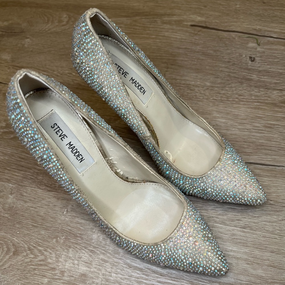 Steve Madden Iridescent Crystal Heels - Picture 2 of 4